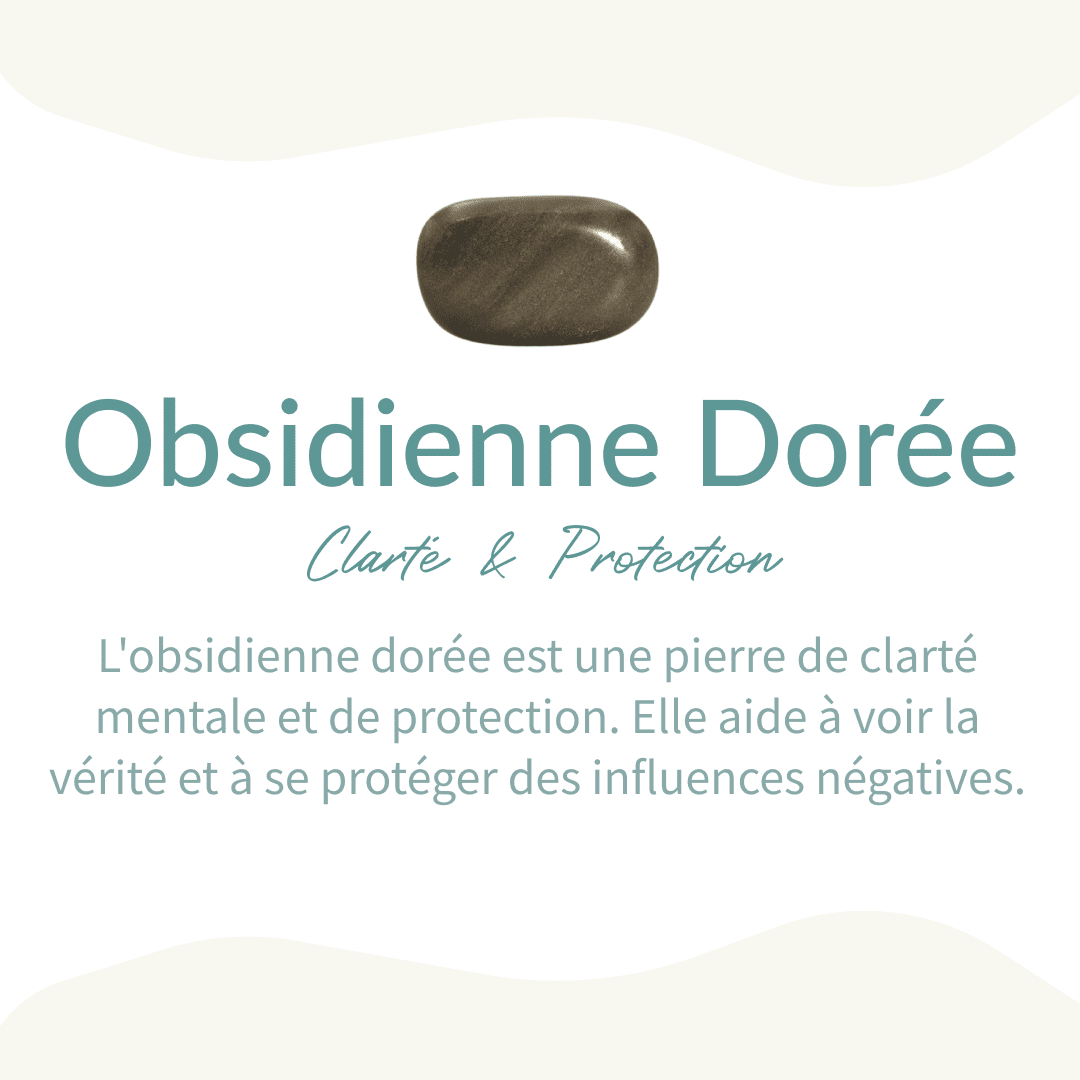 Pendentif : Gemme d'obsidienne dorée