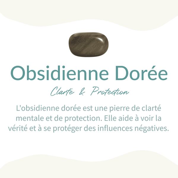 Pendentif : Gemme d'obsidienne dorée